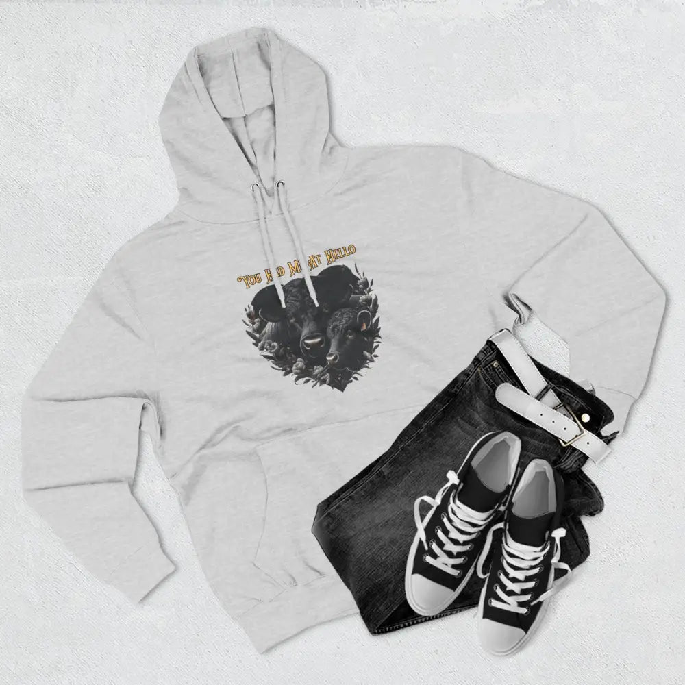 Farm Fleece Hoodie Western Farm Apparel Black Angus Bull and Cow - Hoodie