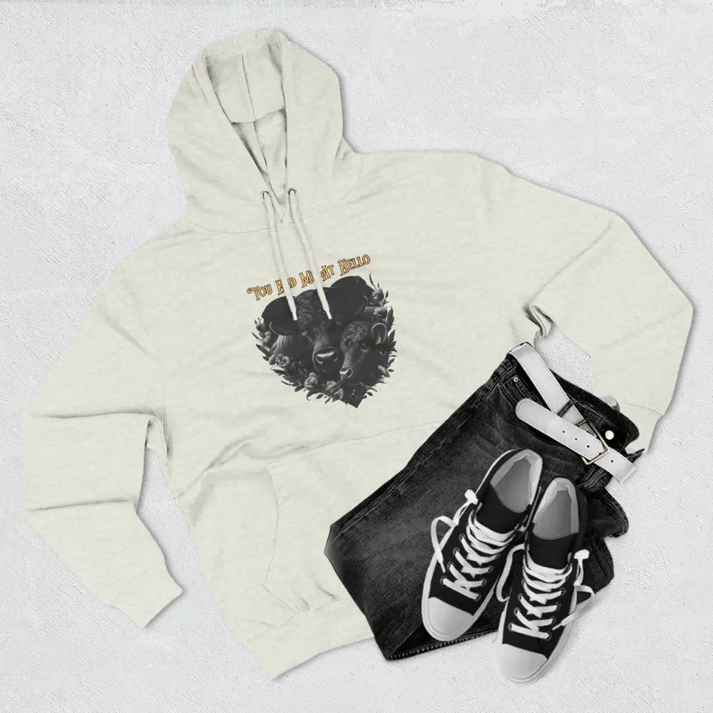 Farm Fleece Hoodie Western Farm Apparel Black Angus Bull and Cow - Hoodie