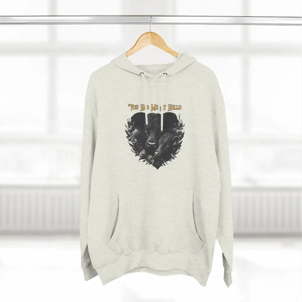 Farm Fleece Hoodie Western Farm Apparel Black Angus Bull and Cow - Hoodie
