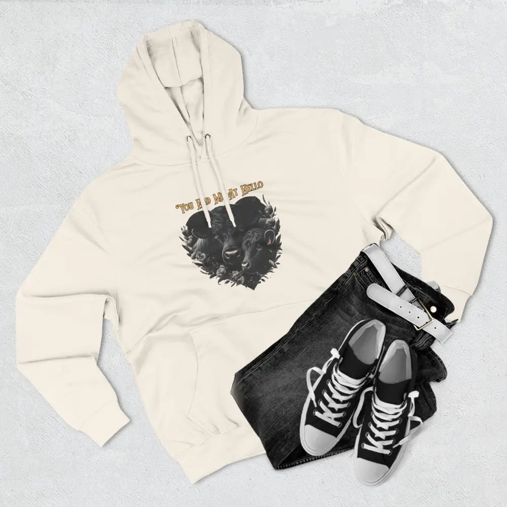 Farm Fleece Hoodie Western Farm Apparel Black Angus Bull and Cow - Hoodie