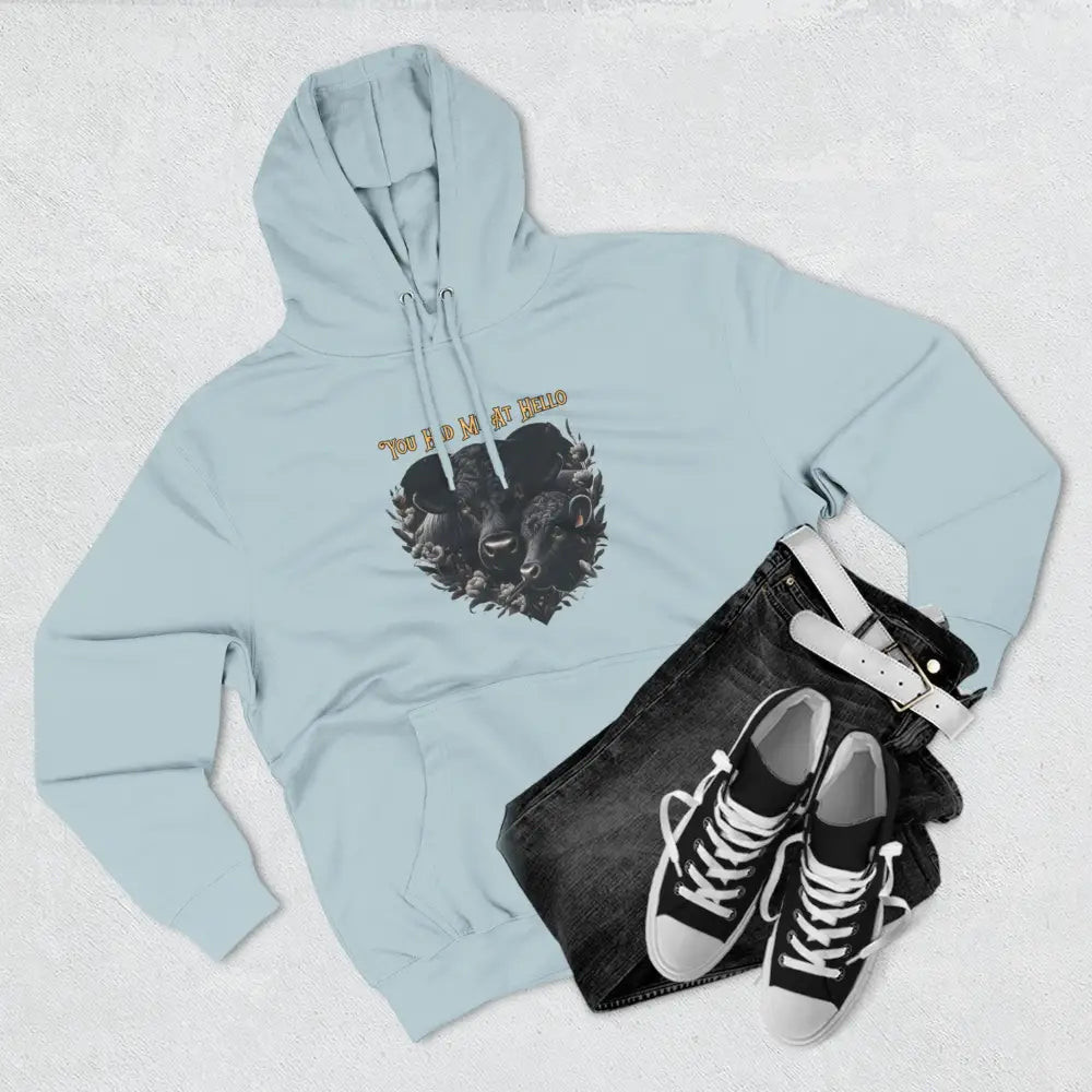 Farm Fleece Hoodie Western Farm Apparel Black Angus Bull and Cow - Hoodie