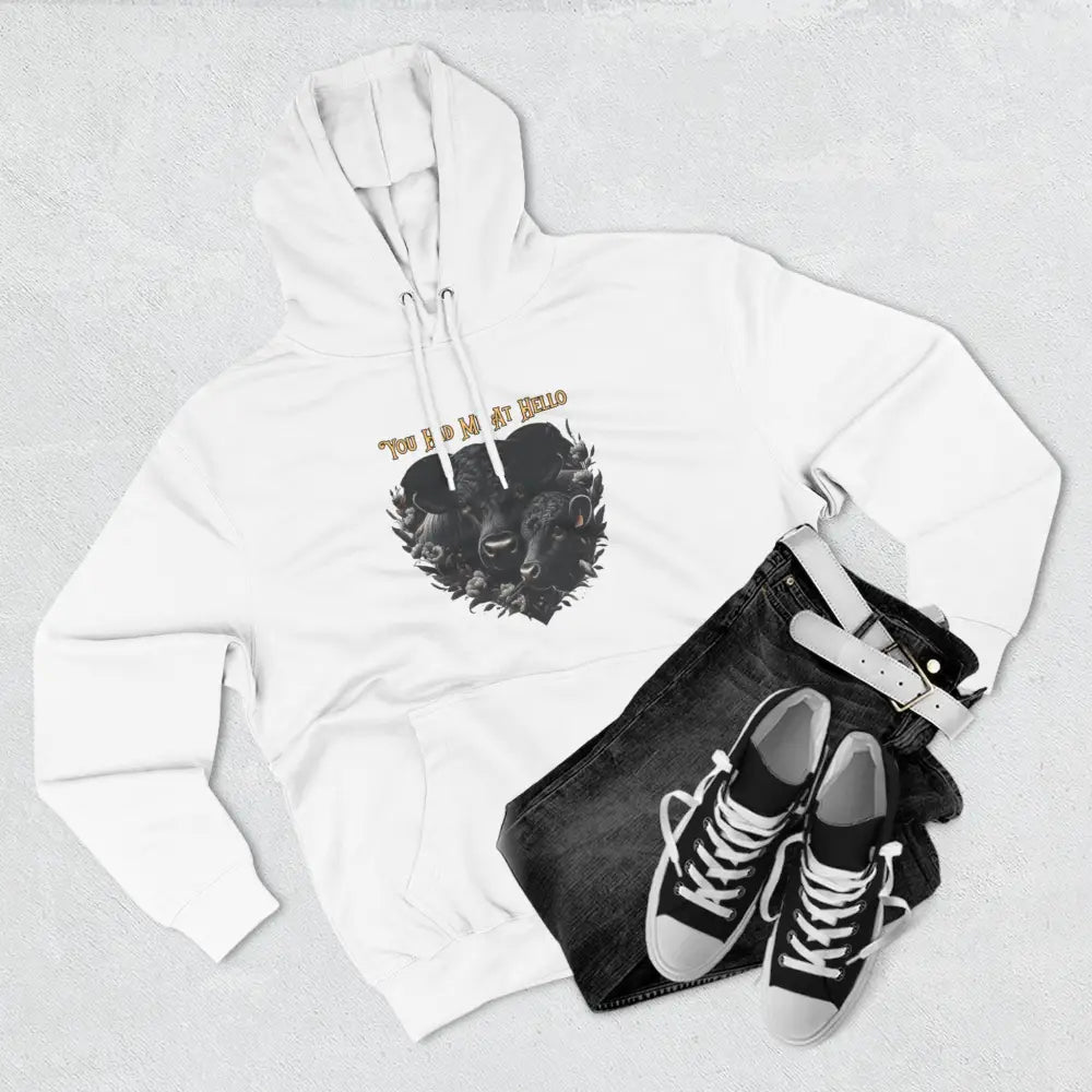 Farm Fleece Hoodie Western Farm Apparel Black Angus Bull and Cow - Hoodie