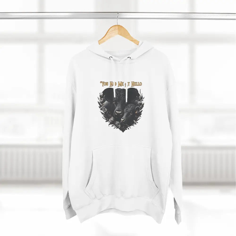 Farm Fleece Hoodie Western Farm Apparel Black Angus Bull and Cow - Hoodie