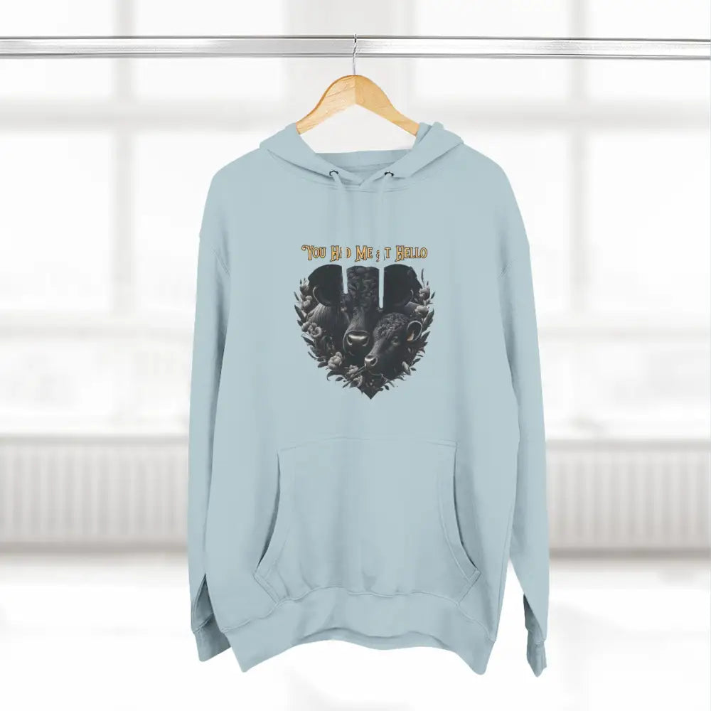 Farm Fleece Hoodie Western Farm Apparel Black Angus Bull and Cow - Hoodie