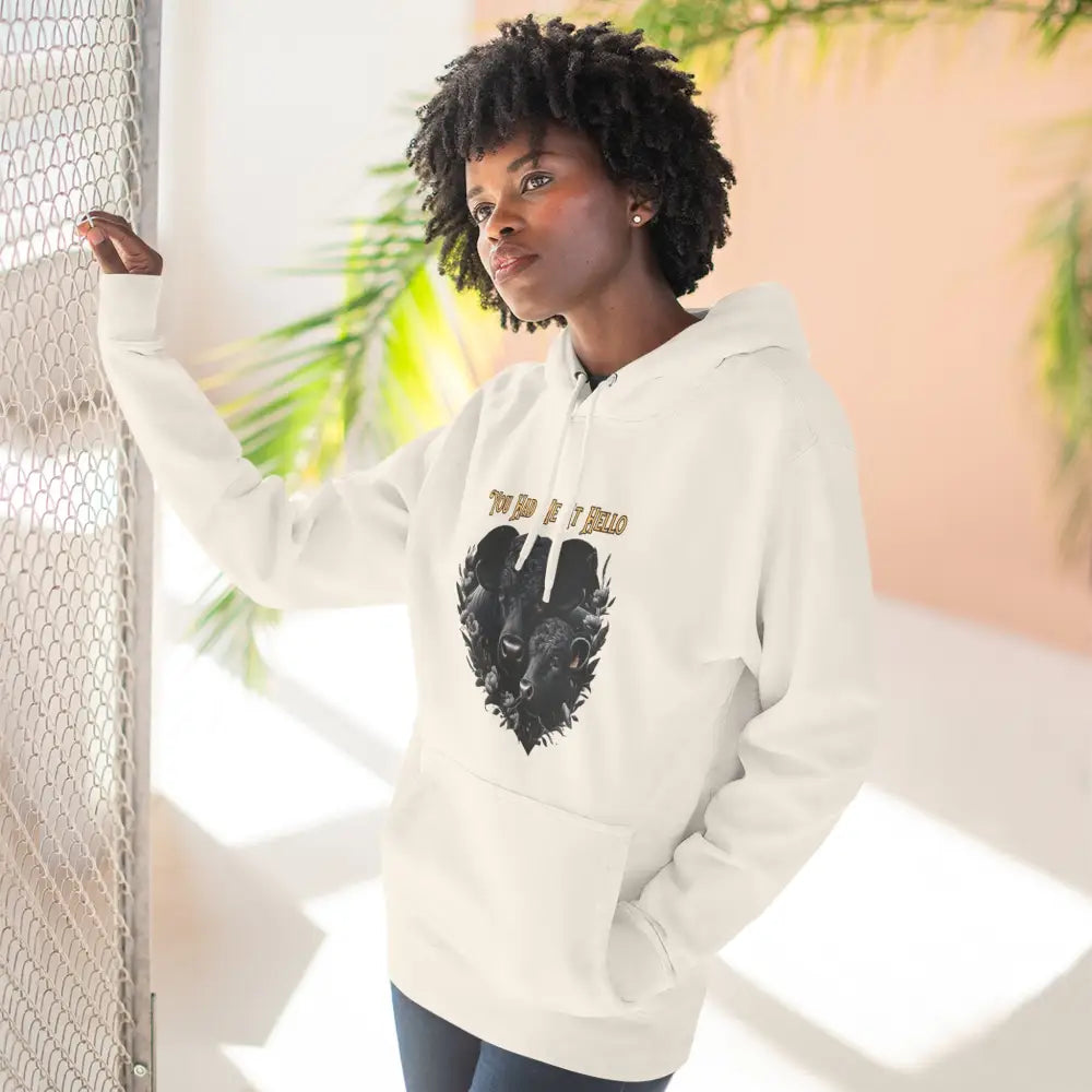 Farm Fleece Hoodie Western Farm Apparel Black Angus Bull and Cow - Hoodie