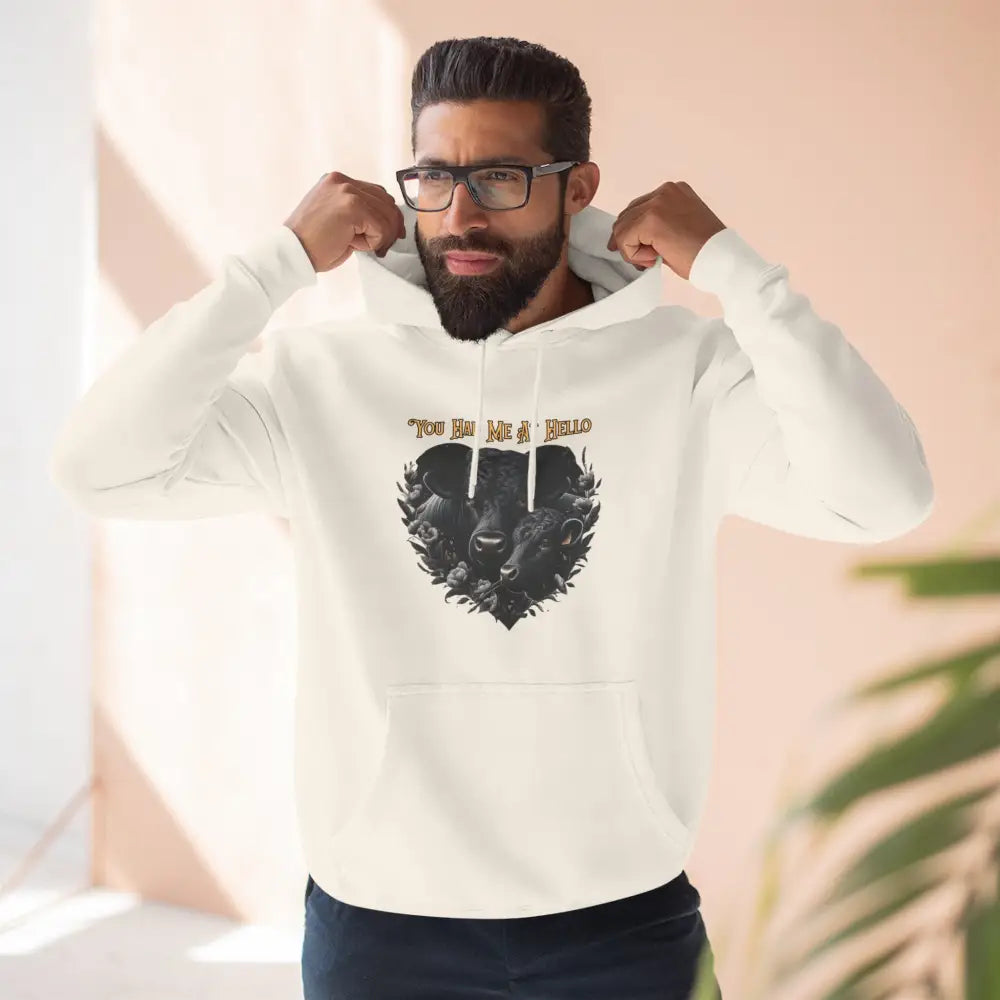 Farm Fleece Hoodie Western Farm Apparel Black Angus Bull and Cow - Hoodie