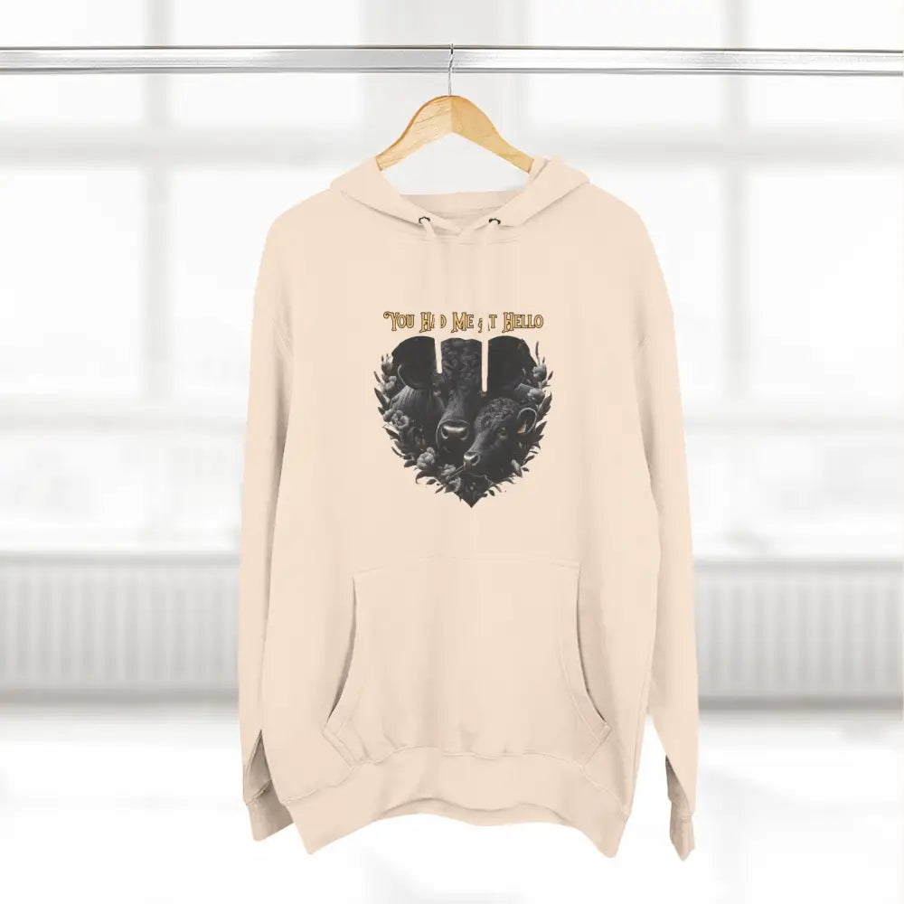 Farm Fleece Hoodie Western Farm Apparel Black Angus Bull and Cow - Hoodie