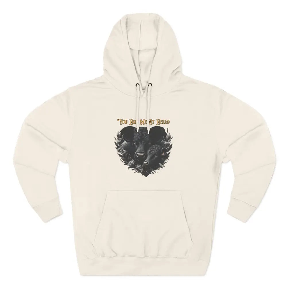 Farm Fleece Hoodie Western Farm Apparel Black Angus Bull and Cow - S / Sandshell - Hoodie