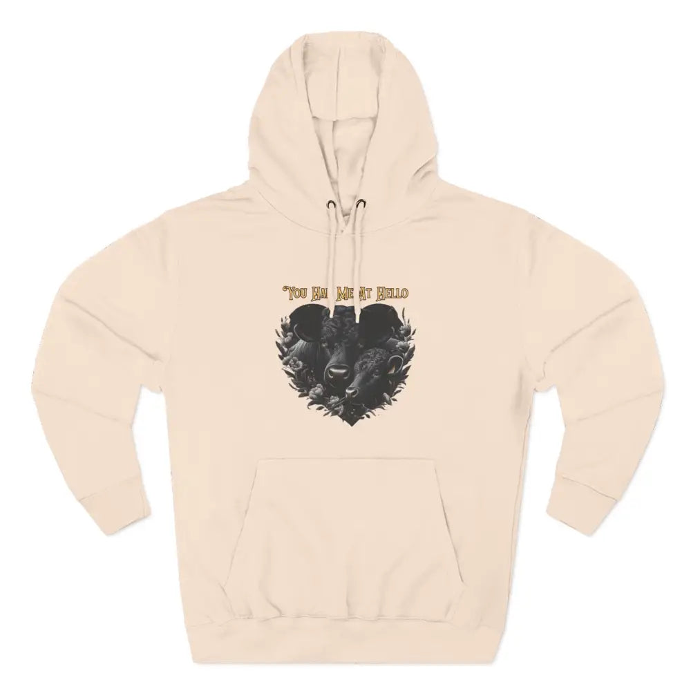 Farm Fleece Hoodie Western Farm Apparel Black Angus Bull and Cow - S / Pale Pink - Hoodie