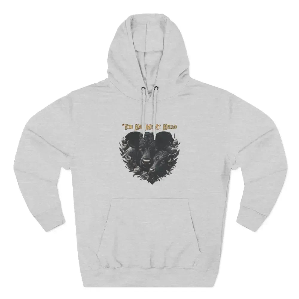 Farm Fleece Hoodie, Western Farm Apparel, Black Angus Bull and Cow - The Best New Thing