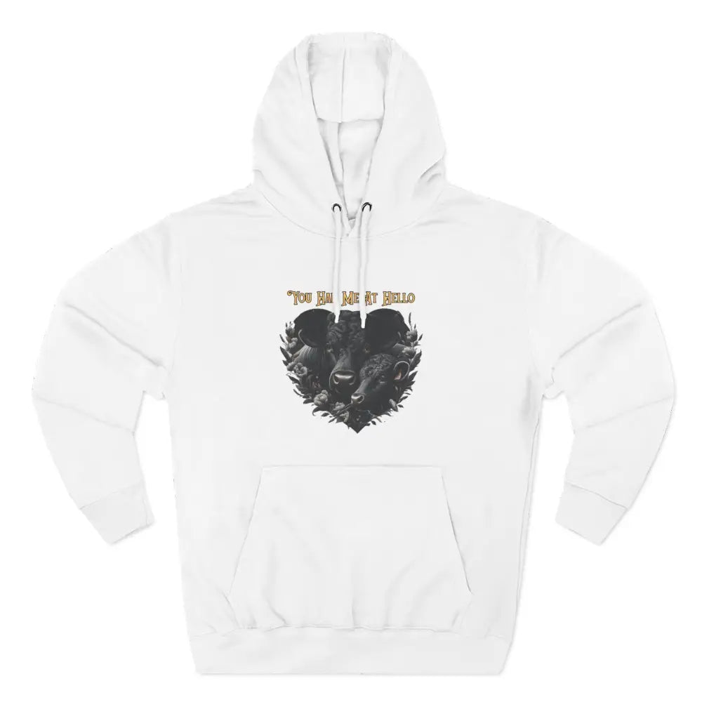 Farm Fleece Hoodie Western Farm Apparel Black Angus Bull and Cow - XS / White - Hoodie
