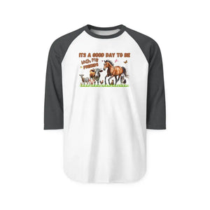 Farm Life Three-Quarter Sleeve Raglan Shirt - Farm Apparel Gifts for Her - S / White/Heather Charcoal - T-Shirt