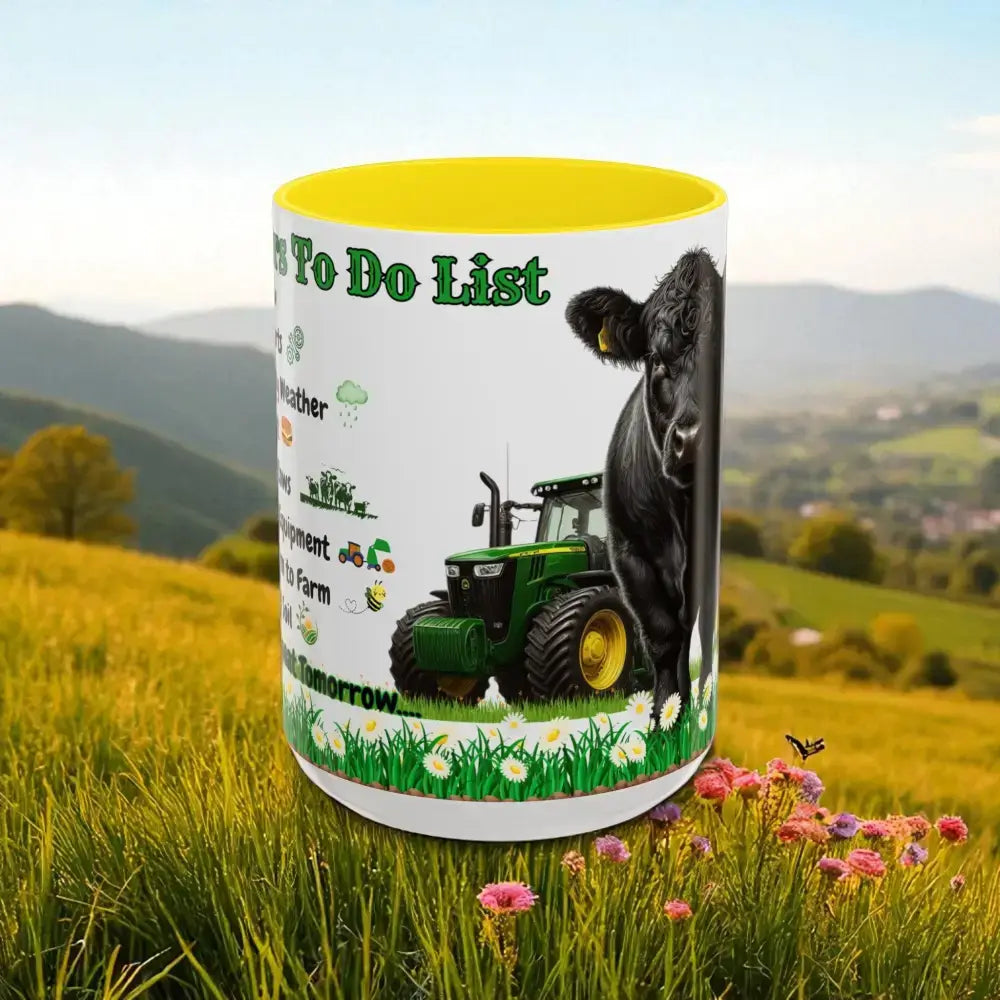 Farmer-Themed Coffee Mug Perfect Gift for Farmers Cute Cow Design Rancher Gift - Mugs