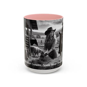 Farmers Wife Mug Funny Cowgirl Coffee Mug Trending Western Kitchen Decor 15oz - 15oz / Pink - Mugs