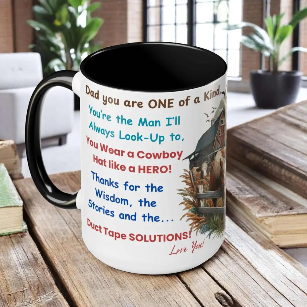 Father’s Day Coffee Mug One of a Kind Dad Country Gifts for Dad Farmer Dad Gifts Ceramic Gift Mug - Mugs