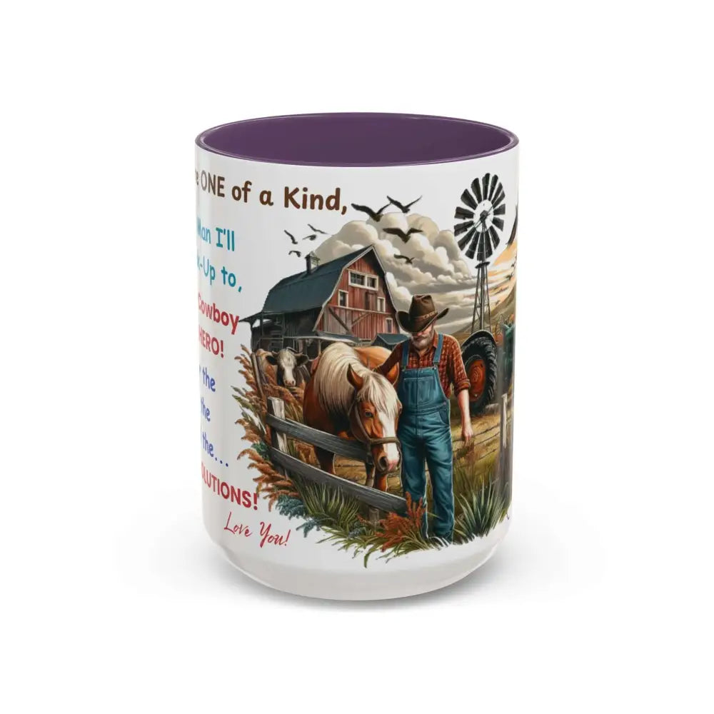 Father’s Day Coffee Mug One of a Kind Dad Country Gifts for Dad Farmer Dad Gifts Ceramic Gift Mug - 15oz / Purple - Mugs