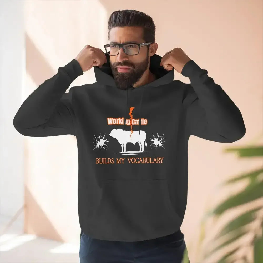 Fleece Farm Hoodie - Working Cattle Rancher Apparel Christmas Gifts for Men - Hoodie