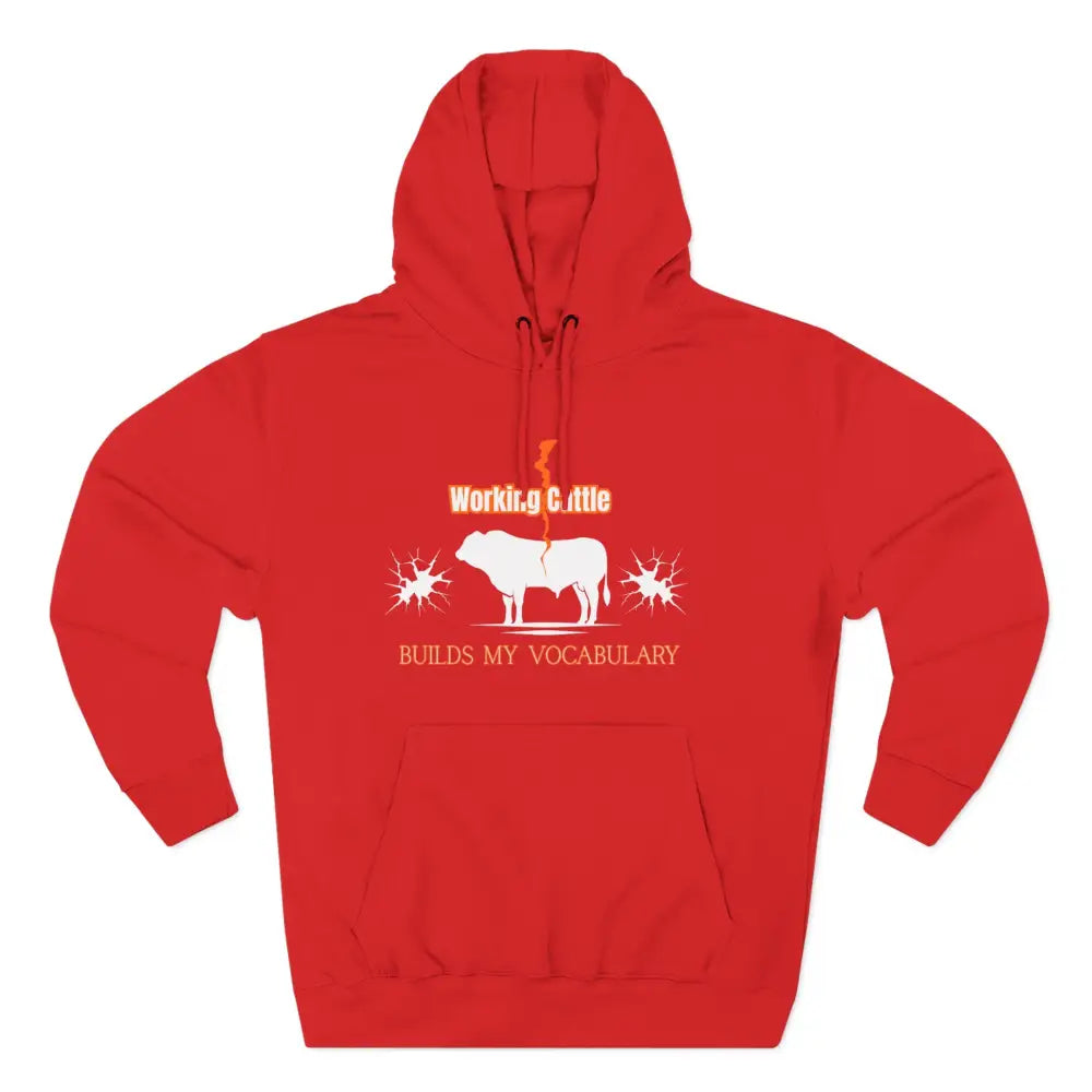 Fleece Farm Hoodie - Working Cattle Rancher Apparel Christmas Gifts for Men - S / Red - Hoodie