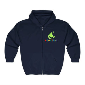 Full Zip Hooded Sweatshirt Zip Hoodie Soft Fleece Hoodie I Got This Hoodie Bucking Bronc Jacket - Navy / S - Hoodie