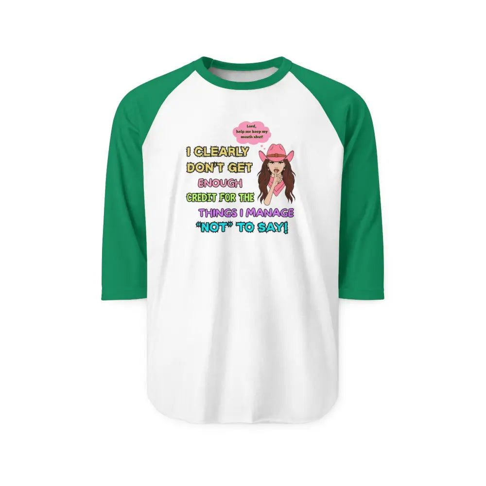 Fun Raglan Shirt Sassy Cowgirl Shirt Cowgirl Apparel Humorous Gifts for Her - XS / White/Kelly - Long-sleeve