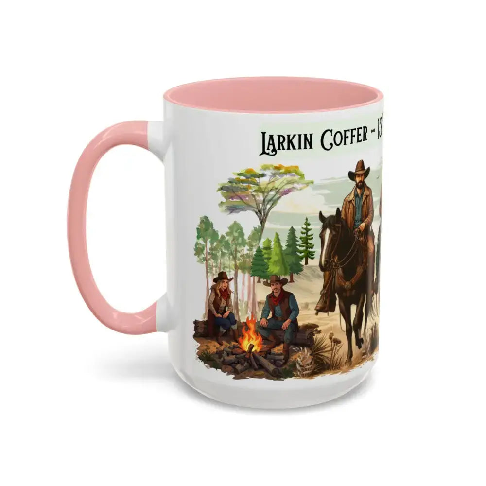Fundraiser Coffee Mug - Larkin Coffer Annual Trail Ride Fundraiser 15 oz Custom Horse Lover Cups - Mug