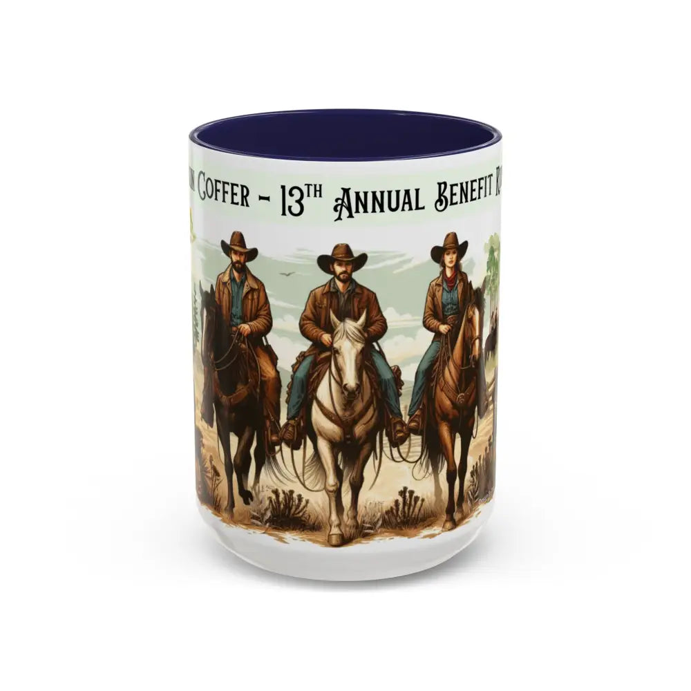 Fundraiser Coffee Mug - Larkin Coffer Annual Trail Ride Fundraiser 15 oz Custom Horse Lover Cups - 15oz / Navy - Mug