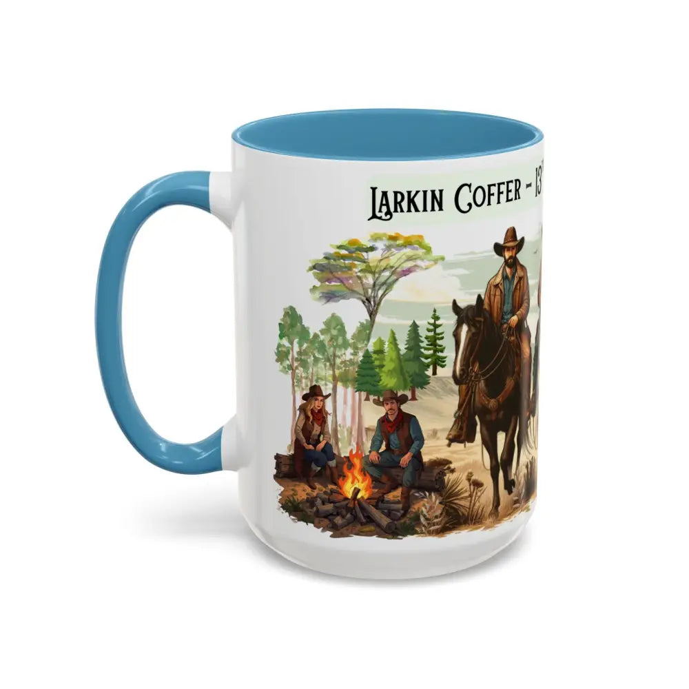Fundraiser Coffee Mug - Larkin Coffer Annual Trail Ride Fundraiser 15 oz Custom Horse Lover Cups - Mug