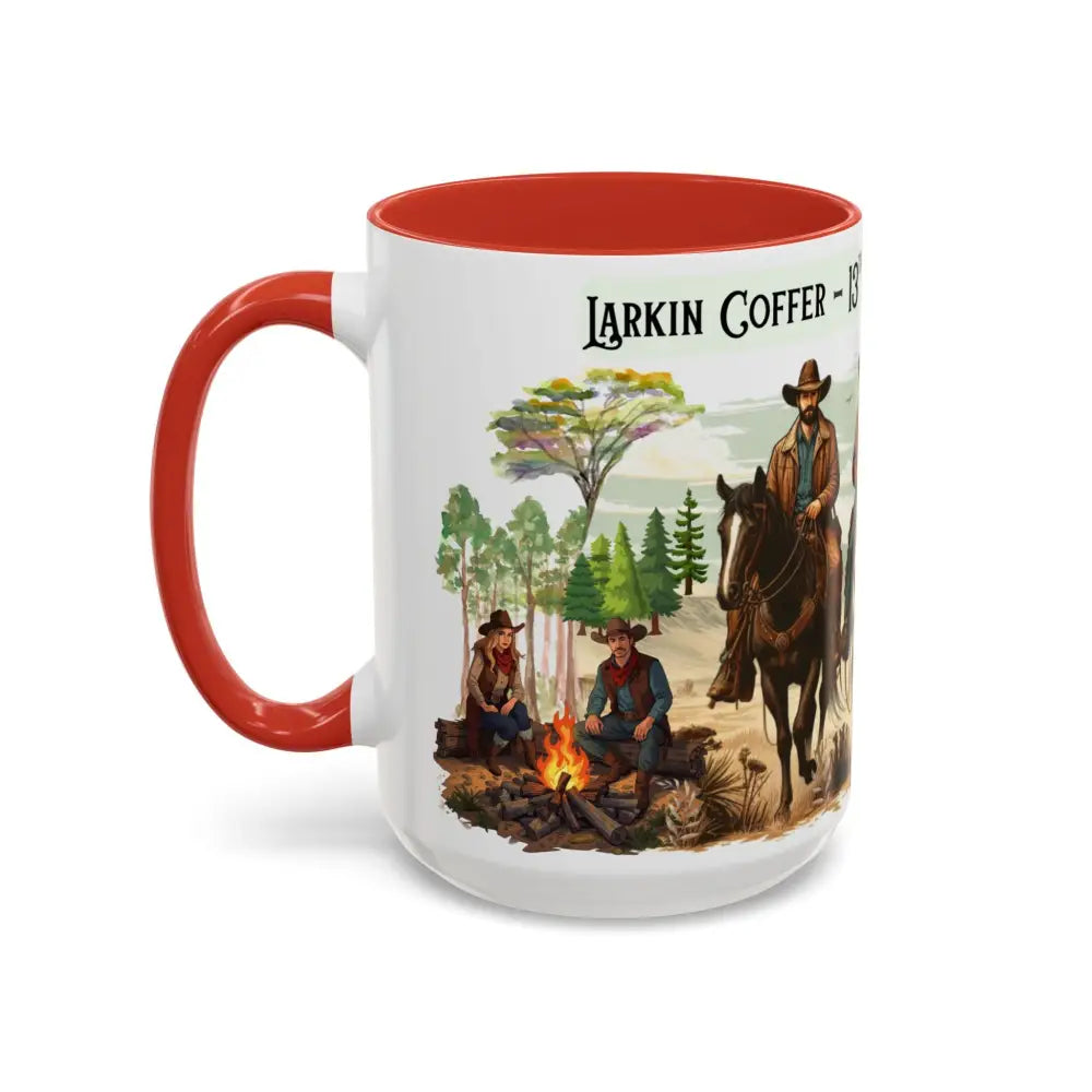 Fundraiser Coffee Mug - Larkin Coffer Annual Trail Ride Fundraiser 15 oz Custom Horse Lover Cups - Mug