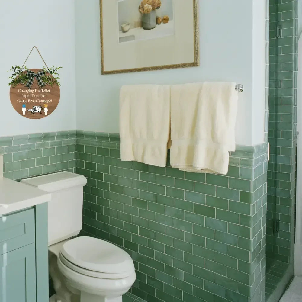 Funny Bathroom Hanging Sign, Humorous Bathroom Decor Wall Art - The Best New Thing