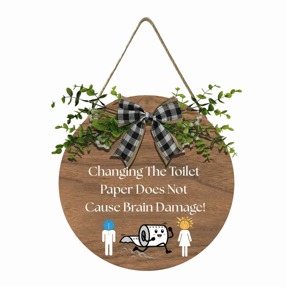 Funny Bathroom Hanging Sign, Humorous Bathroom Decor Wall Art - The Best New Thing