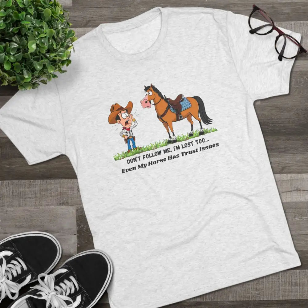 Funny Cowboy Horse T-Shirt Trail Riding Tee Western Shirt for Men - T-Shirt