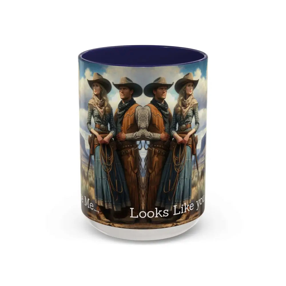 Good Cup of Country Coffee Mug Looks Like You Love Me Western Coffee Cup 15oz Cowgirl Coffee Mugs - 15oz / Navy - Mugs