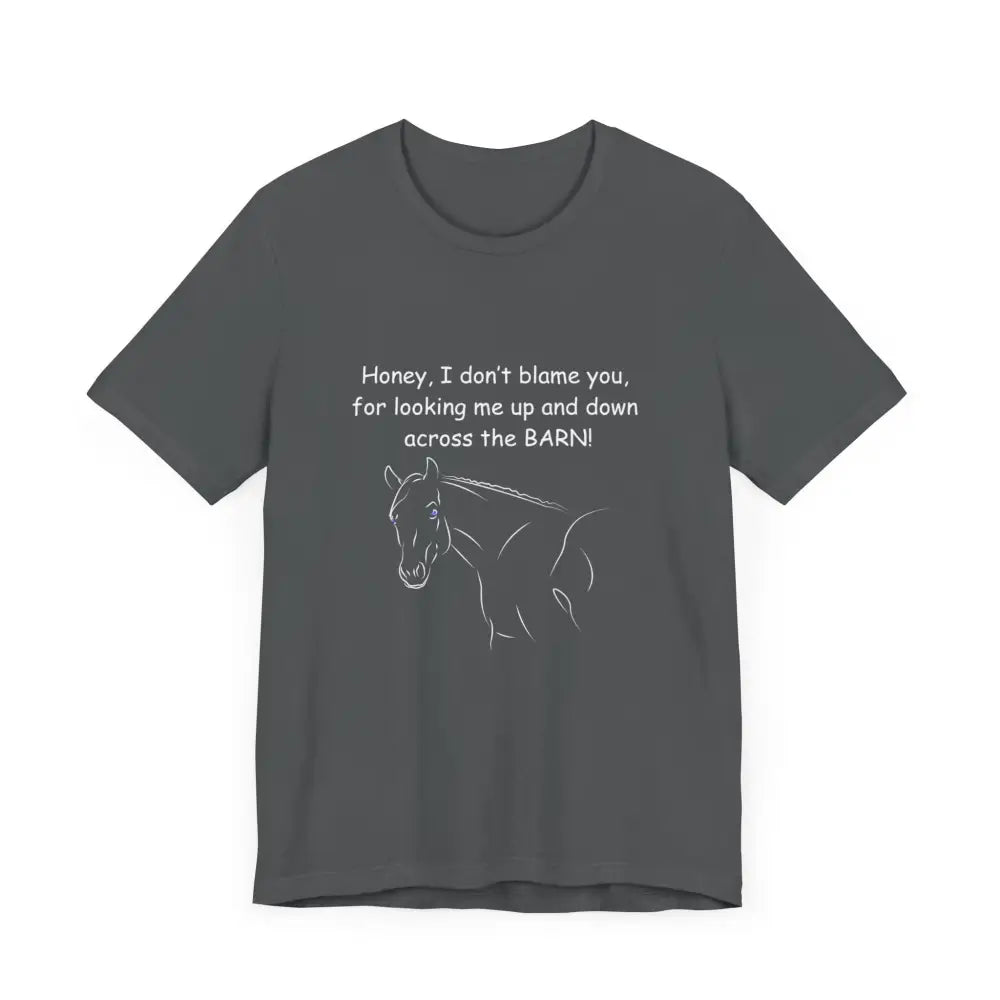 Gray classic unisex jersey short sleeve tee with horse graphic for Cowgirl Gifts