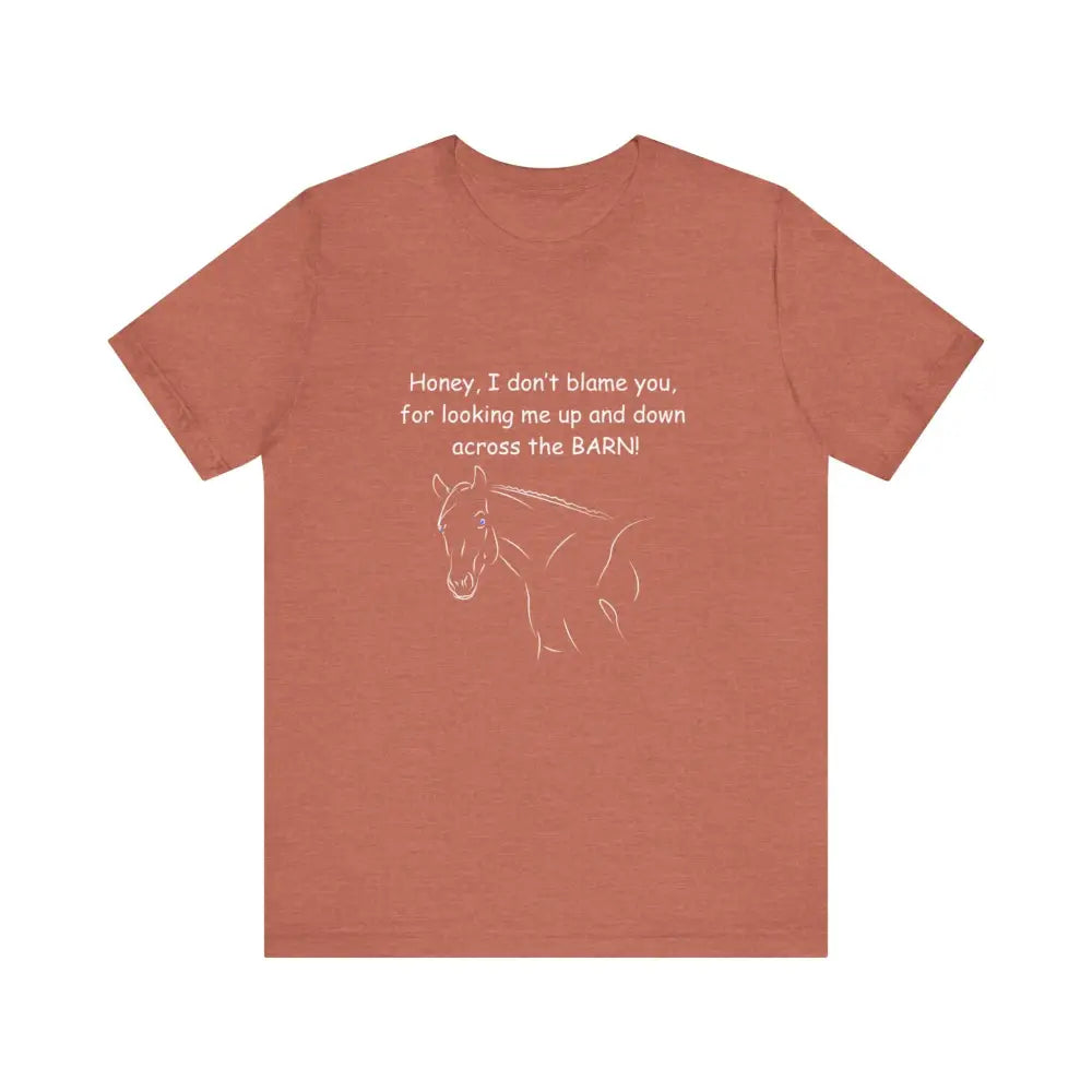 Terracotta classic unisex jersey short sleeve tee with horse graphic Cowgirl Gifts