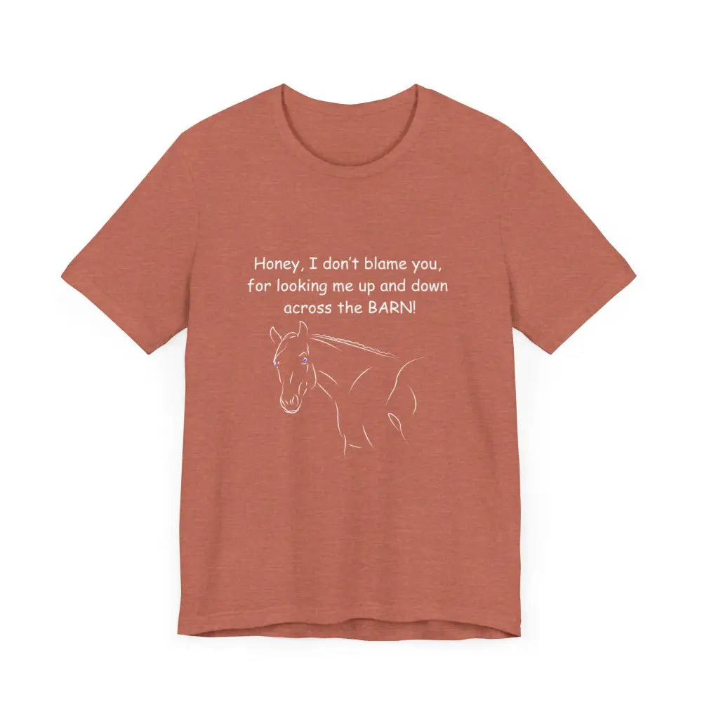 Terracotta classic unisex jersey short sleeve tee with horse graphic design for Cowgirl Gifts