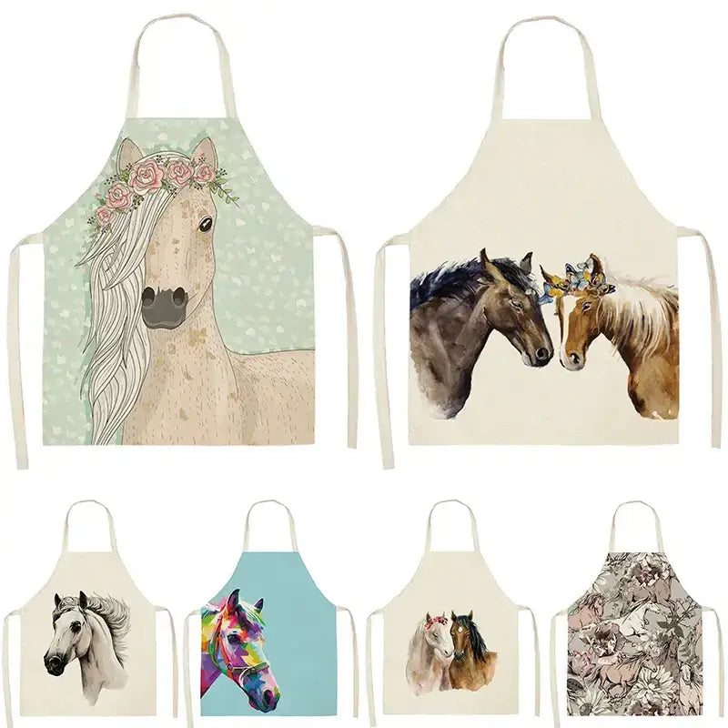 Horse Bib Apron Horse Lover Gifts Ideas Sleeveless Cooking Apron - Apron
