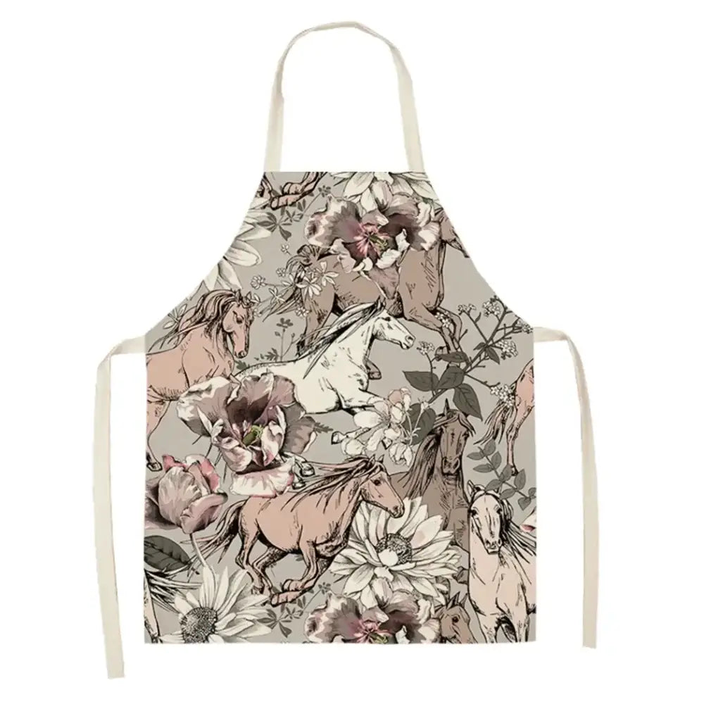 Horse Bib Apron Horse Lover Gifts Ideas Sleeveless Cooking Apron - CJWQ30-24 / 55x68cm Adult Size - Apron