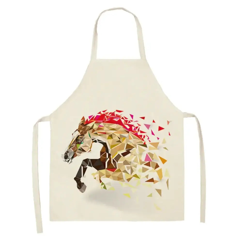Horse Bib Apron Horse Lover Gifts Ideas Sleeveless Cooking Apron - CJWQ30-3 / 55x68cm Adult Size - Apron