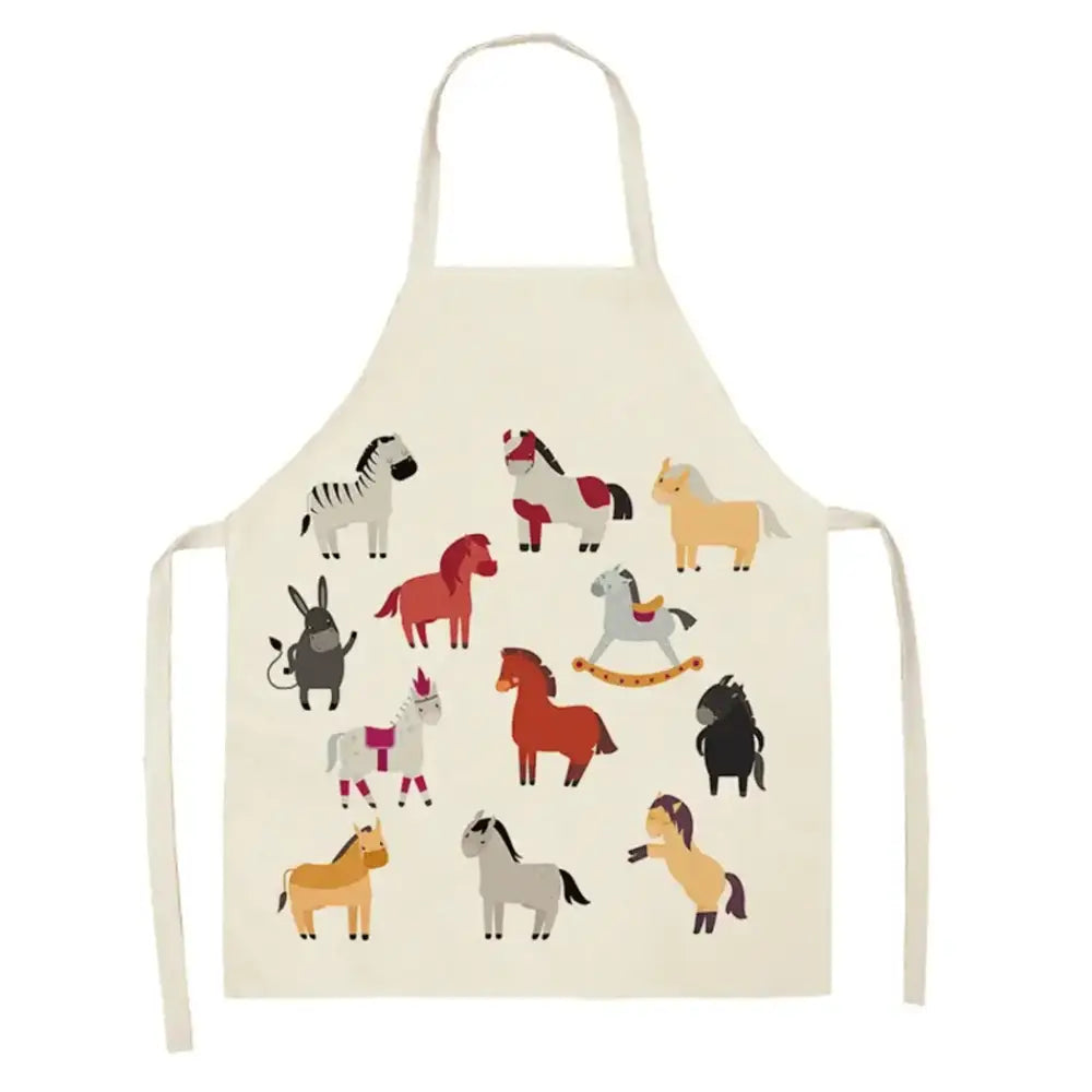 Horse Bib Apron Horse Lover Gifts Ideas Sleeveless Cooking Apron - CJWQ30-5 / 55x68cm Adult Size - Apron
