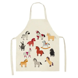 Horse Bib Apron Horse Lover Gifts Ideas Sleeveless Cooking Apron - CJWQ30-5 / 55x68cm Adult Size - Apron