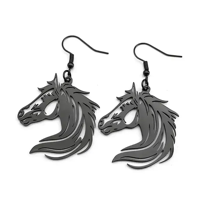 Horse Head Dangle Earrings For Women Stainless Steel Drop Earrings - The Best New Thing