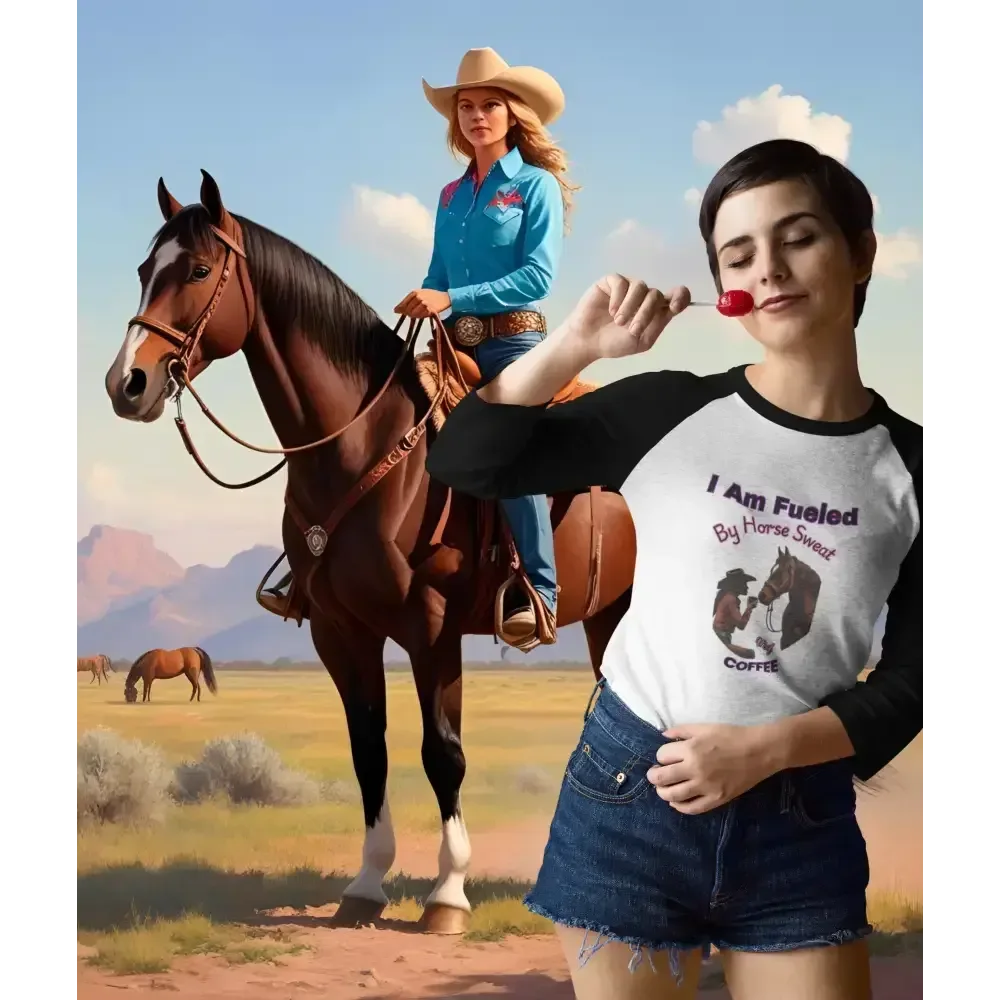 Horse Lover Baseball Tee Equestrian Coffee Lover Gift Horse Lover Clothing - Activewear