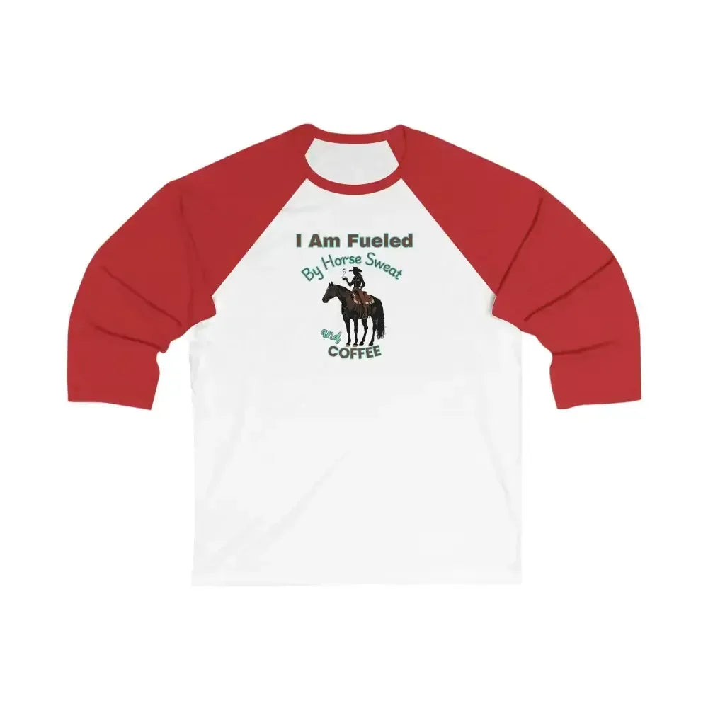 Horse and Coffee Lover’s 3/4 Sleeve Baseball Tee Equestrian Coffee Lover Shirt Horse Apparel - Activewear