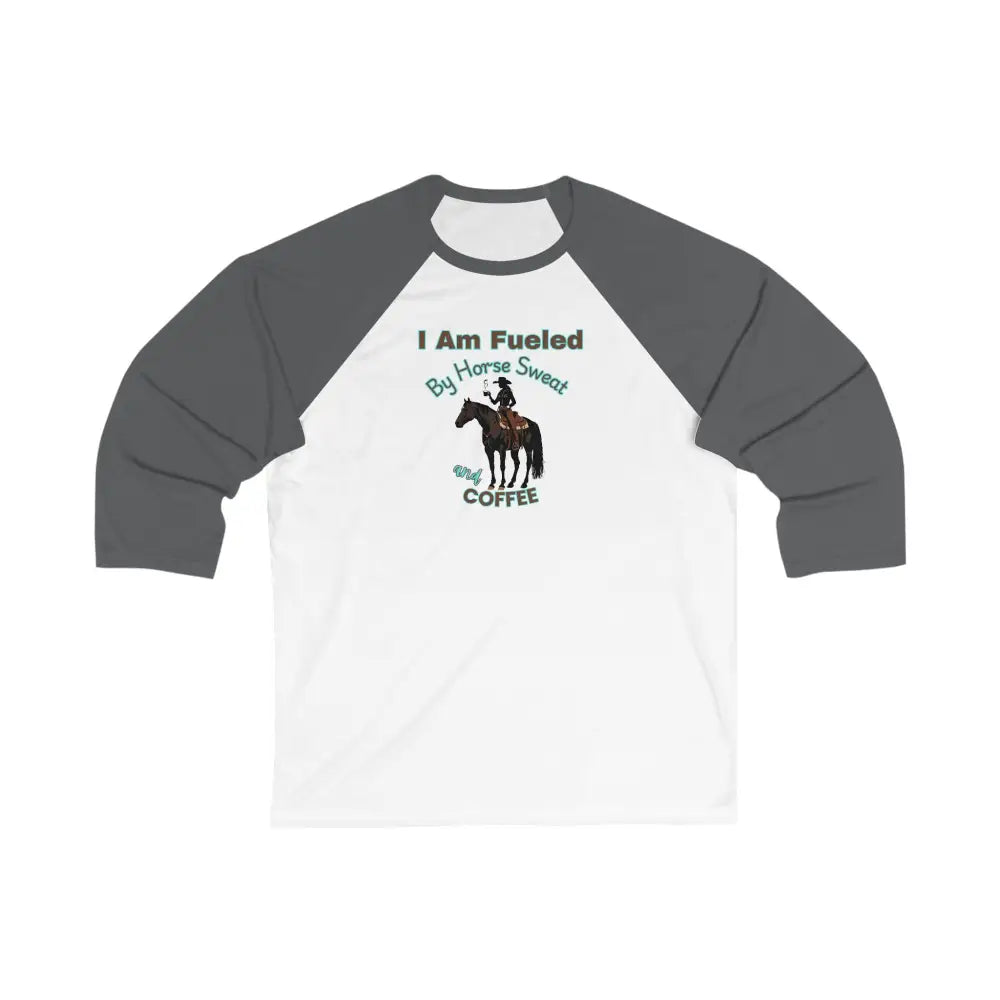 Horse and Coffee Lover’s 3/4 Sleeve Baseball Tee Equestrian Coffee Lover Shirt Horse Apparel - Activewear