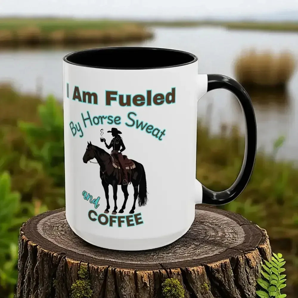 Horse Lover’s Coffee Mug - I Am Fueled by Horse Sweat and Coffee Equestrian Gift - Mugs