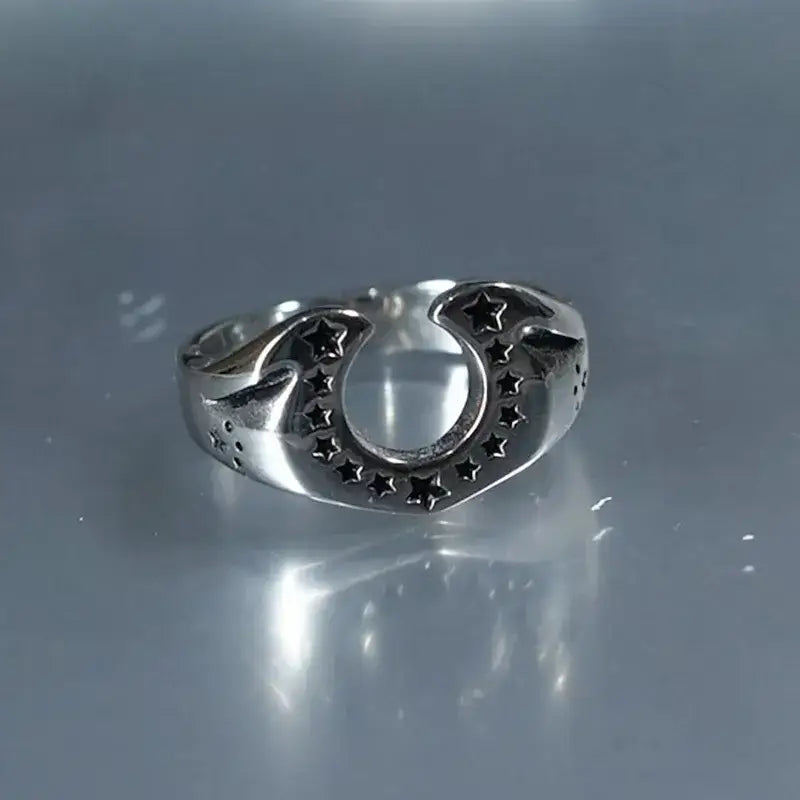 Horseshoe U-shaped Ring Stainless Steel Gift For Men Unisex Retro Women’s Horse Lover Jewelry - Jewelry