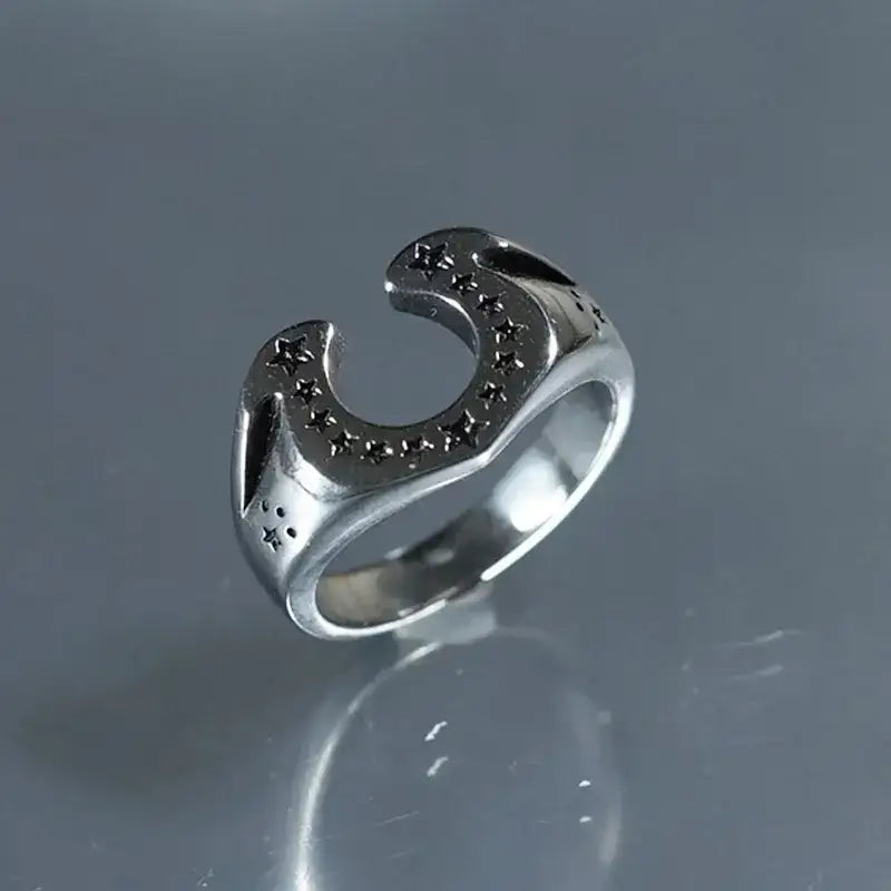 Horseshoe U-shaped Ring Stainless Steel Gift For Men Unisex Retro Women’s Horse Lover Jewelry - Jewelry