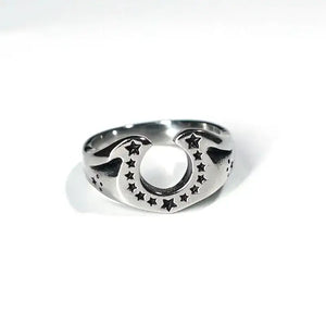 Horseshoe U-shaped Ring Stainless Steel Gift For Men Unisex Retro Women’s Horse Lover Jewelry - Stainless Steel / 6