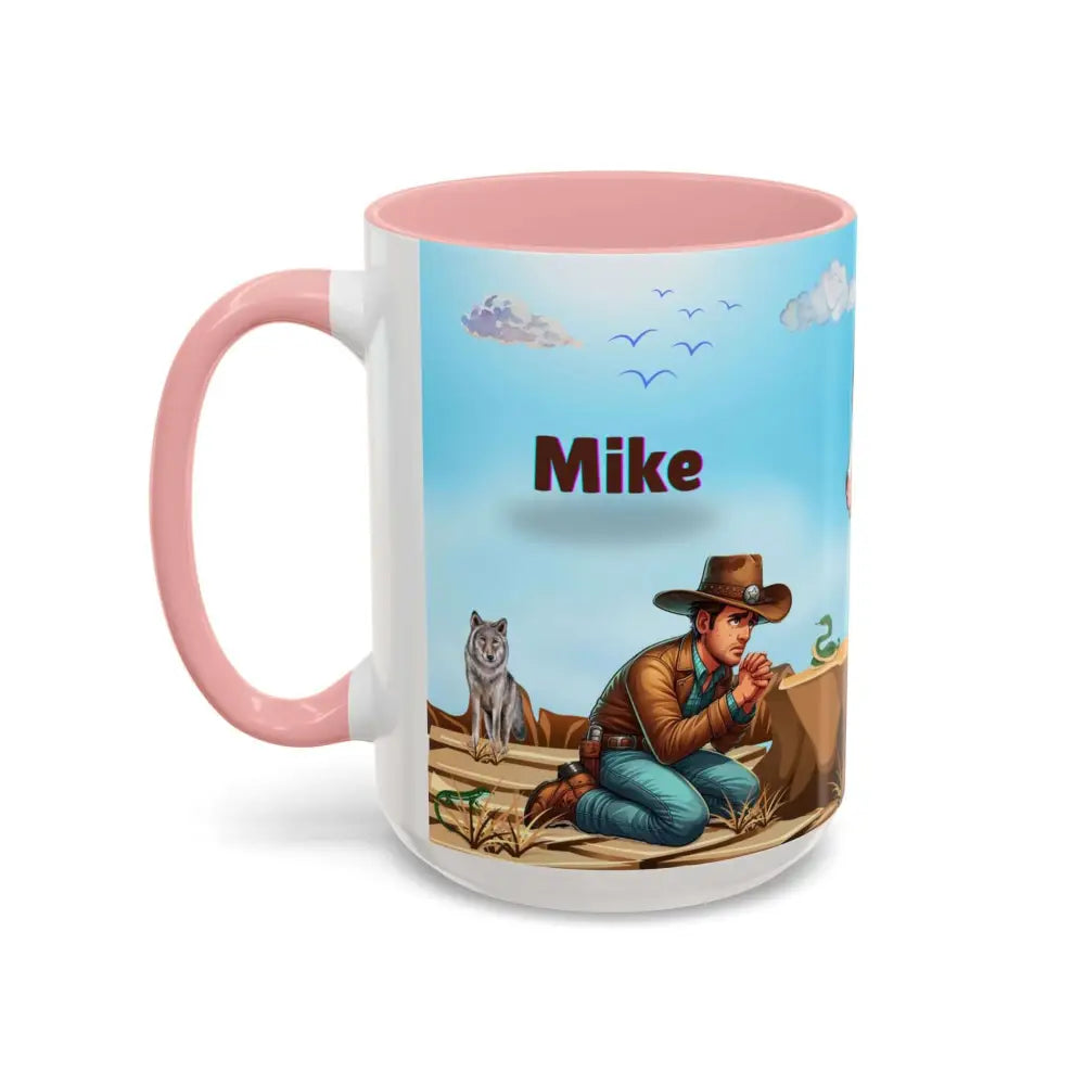 Humorous Cowboys Coffee Mug - Personalize IT - Pleading Cowboy and Sassy Horse Western Mug 15oz - Mug