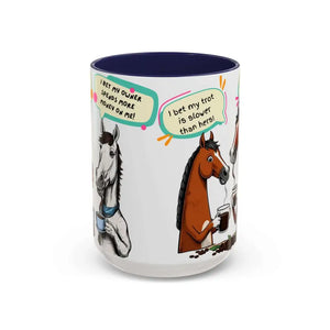 Humorous Horse Coffee Mug - Funny Gifts for Horse Lovers 15oz - 15oz / Navy - Mugs